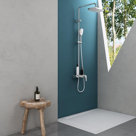 glasvilla Set Soffione Doccia Manopola Doccia Sistema Soffione Doccia a Pioggia con Telefoni Doccia e Miscelatore