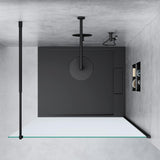 glasvilla Box Doccia Walk-In in Vetro 8mm Parete Doccia in Vetro di Sicurezza ESG con Rivestimento Nano Braccio di Sostegno BRAM1&BRAM3 Bremen1