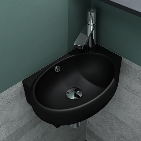 glasvilla Lavabo da Appoggio 42X28X15cm Lavabo Bagno Sospeso Lavandino Bagno in Ceramica con Nano Rivestimenti Brüssel001