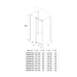 Box doccia a U Glasvilla senza telaio, porta scorrevole da 195 cm, parete divisoria per doccia, vetro trasparente ESG Nano da 8 mm, staffa a 4 punti, parete doccia Rav17-2UK