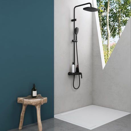 glasvilla Set Soffione Doccia Manopola Doccia Sistema Soffione Doccia a Pioggia con Telefoni Doccia e Miscelatore