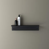glasvilla Handtuchhaken mit Ablage Schwarz matt 50x10x10 cm aus Edelstahl Wandregal mit Hakenleiste, Handtuchhalter Wandmontage inkl. 5 Haken, MMF257