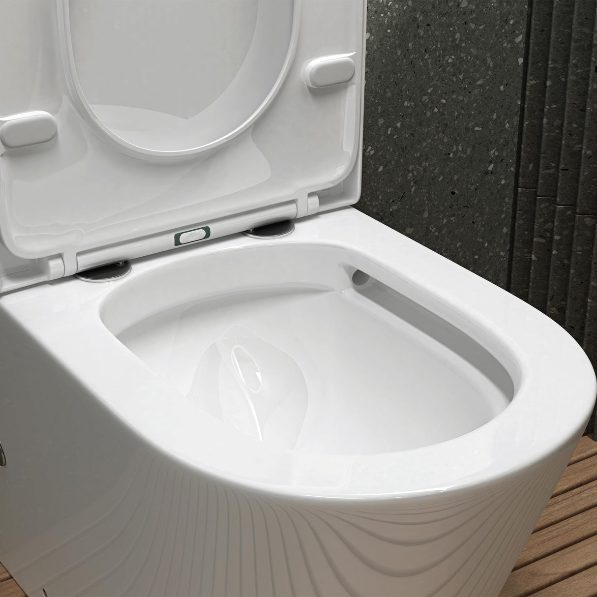glasvilla Sanitari Bagno a Terra 36x63x82cm in Ceramica Sanitari Bagno con Soft Close Vaso Montaggio a Terra, Stand108T
