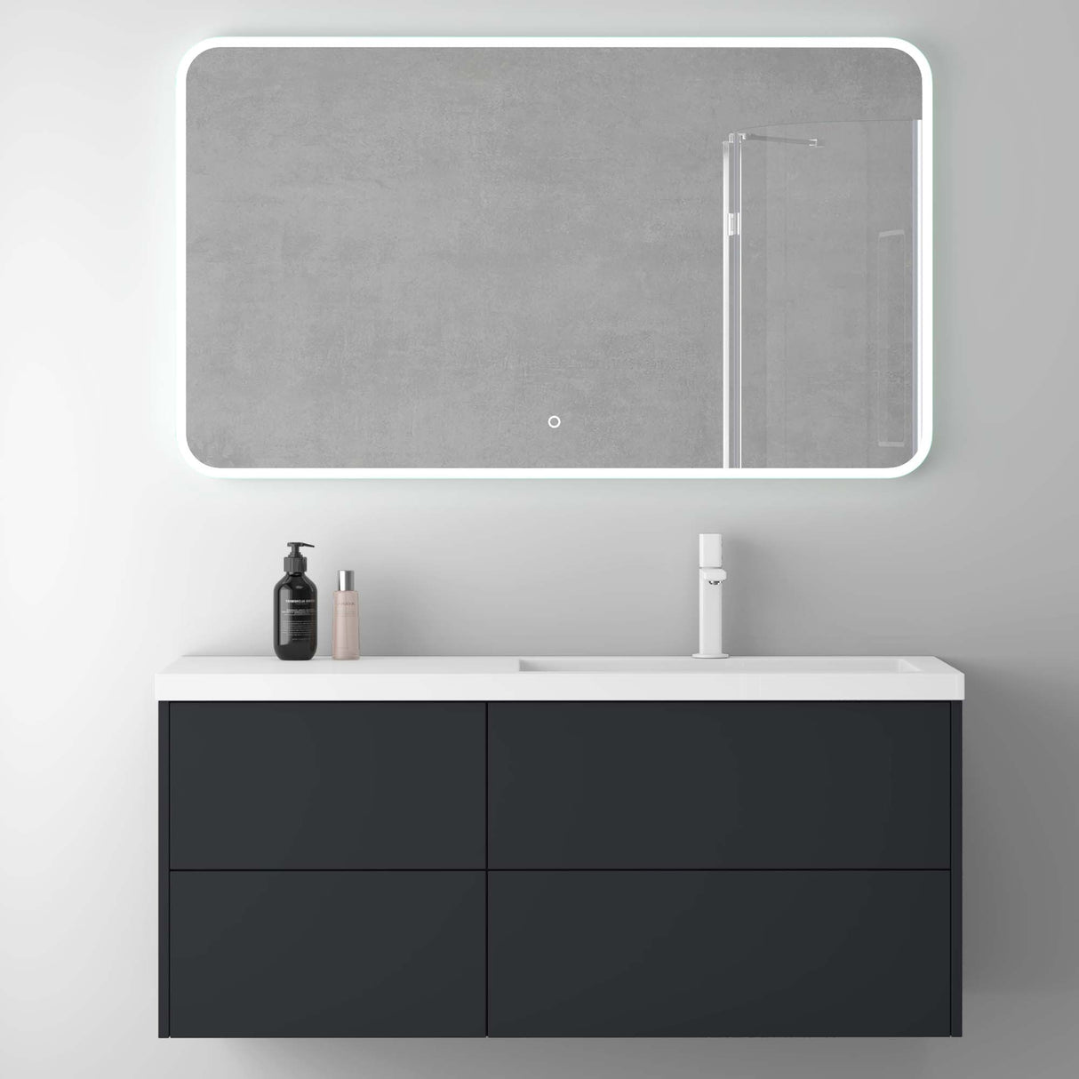 Set di mobili da bagno Glasvilla, mobile lavabo da 120 cm, mobile lavabo con base a chiusura ammortizzata, 4 cassetti, mobili da bagno Moment