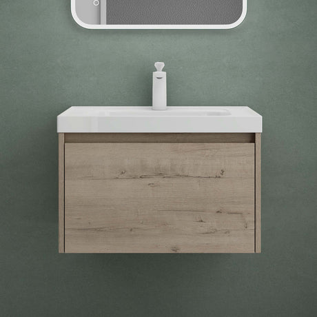 conjunto de muebles de baño glasvilla mueble bajo lavabo con lavabo de mineral Salerno