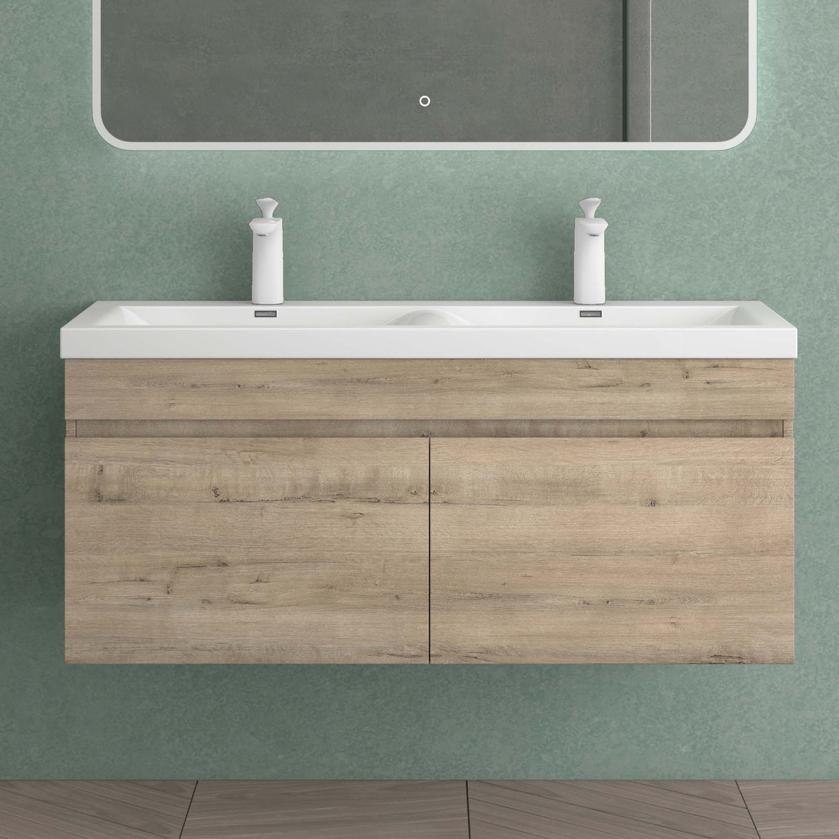 glasvilla Mobile Bagno Sospeso Mobili da Bagno con Lavabo da Marmo fuso, Botanica