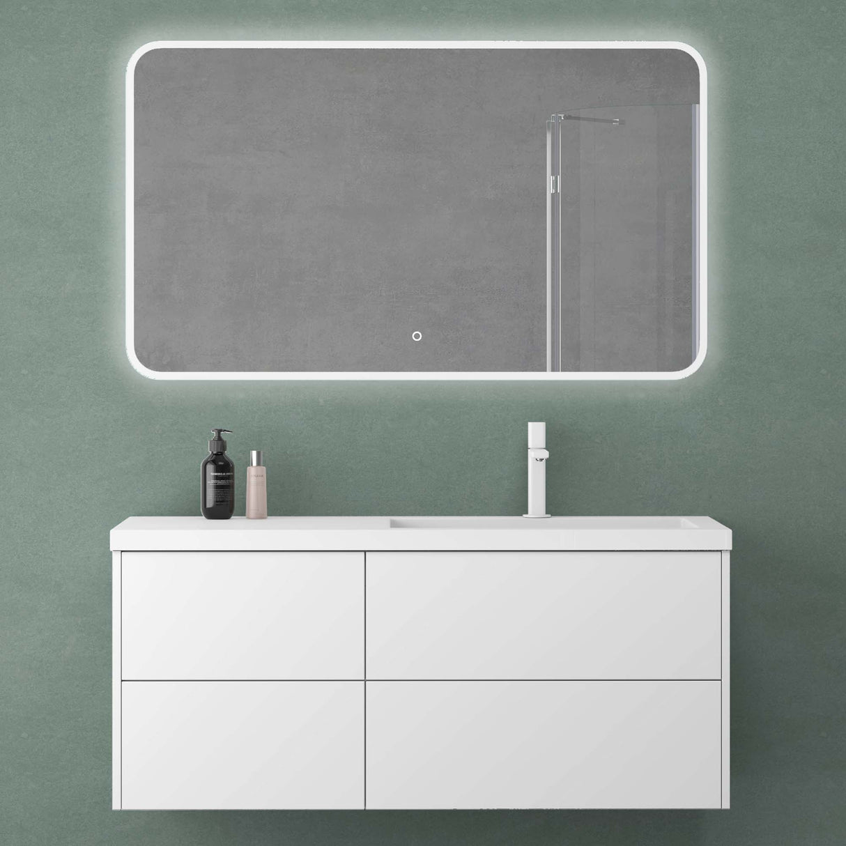Set di mobili da bagno Glasvilla, mobile lavabo da 120 cm, mobile lavabo con base a chiusura ammortizzata, 4 cassetti, mobili da bagno Moment