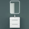glasvilla Mobile Bagno Sospeso con Lavabo da Marmo Fuso Mobiletto per Bagno con Lavabo Quadratto