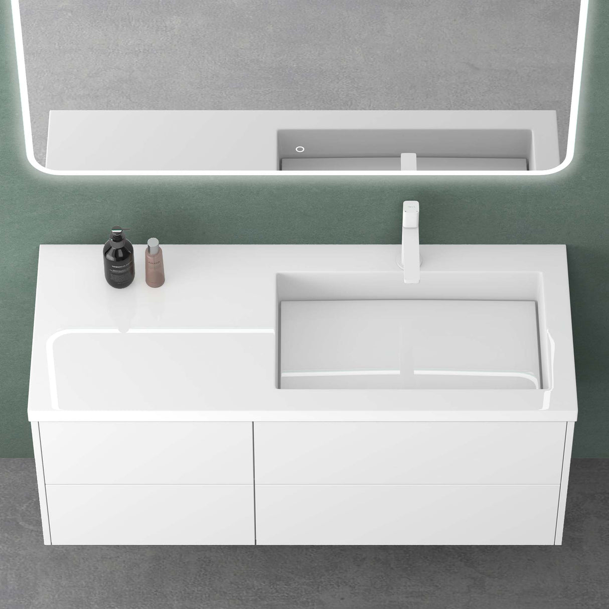Set di mobili da bagno Glasvilla, mobile lavabo da 120 cm, mobile lavabo con base a chiusura ammortizzata, 4 cassetti, mobili da bagno Moment