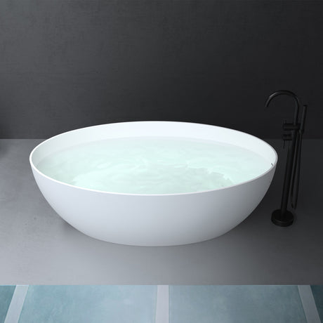 Vasca da bagno indipendente Glasvilla, vasca da bagno in ghisa minerale bianca opaca, inclusa nano-sigillatura