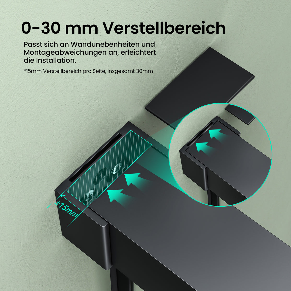 glasvilla Schiebetür für dusche, Nischentür 3-teilig Duschtür Duschakbine Duschabtrennung, 8mm Sicherheitsglas mit Nanobeschichtung, Soft-Close-System Teramo70K