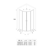 glasvilla Box Doccia in Vetro Cabina Doccia Bagno con 2 Porte Scorrevoli e Profili in Alluminio Box Doccia con Rivestimento Nano Ravenna32K
