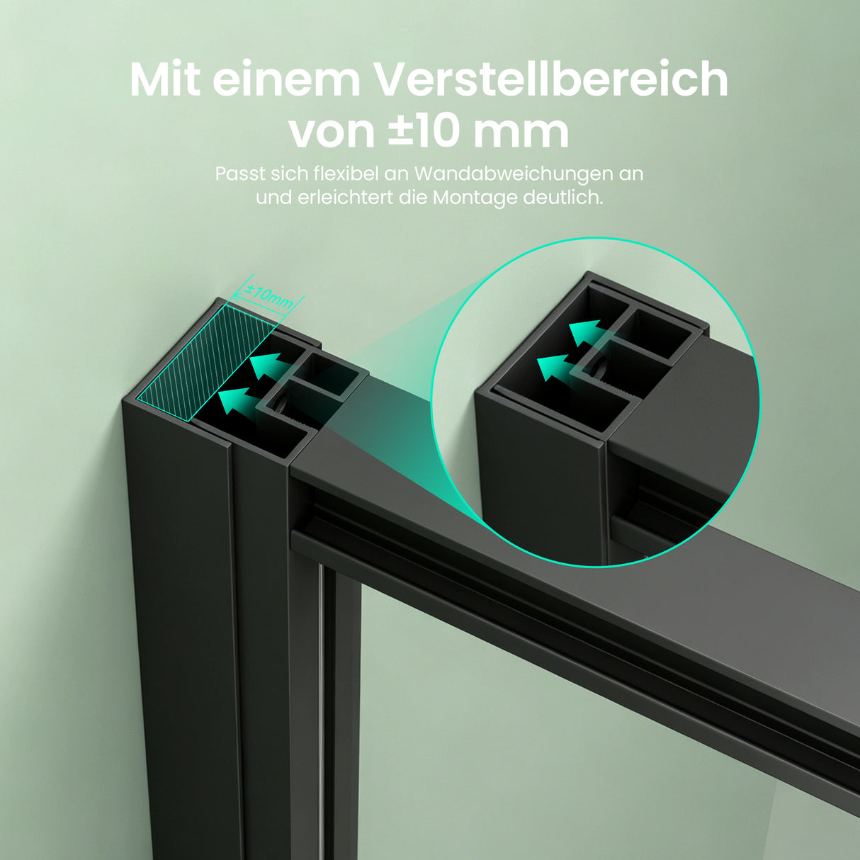 glasvilla Duschkabine Eckeinstieg  mit Schiebetür nach innen, Eckdusche Duschabtrennung 195cm Höhe, 6mm ESG-Sicherheitsglas Nano-Beschichtung Ravenna69K