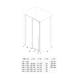 glasvilla Box Doccia in Vetro Trasparente 6mm Box Cabina Doccia in Cristallo di Sicurezza ESG con Rivestimento Nano Rav64K