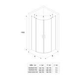 glasvilla Box Doccia con Porta Doppia Cabina Doccia in Cristallo di Sicurezza ESG con Rivestimento Nano Ravenna52K