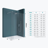 glasvilla Box Doccia Walk-In in Vetro di Sicurezza ESG con Rivestimento Nano Parete Doccia in Vetro 8mm Braccio di Sostegno BRAM1 & BRAM3 Bremen1K