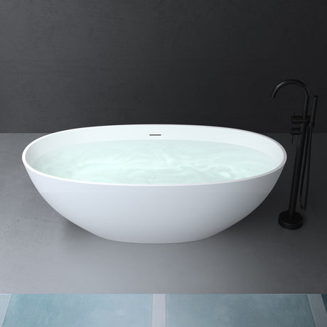 Vasca da bagno indipendente Glasvilla, vasca da bagno in ghisa minerale bianca opaca, inclusa nano-sigillatura