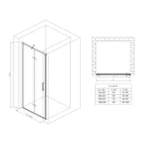 glasvilla Box Doccia a Nicchia in Vetro Trasparente 8mm Cabina Doccia in Vetro di Sicurezza ESG con Rivestimento Nano Parete Doccia a Nicchia Teramo37K