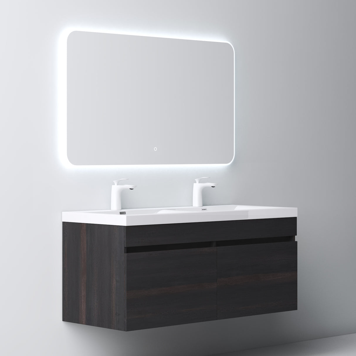 glasvilla Mobile Bagno Sospeso Mobili da Bagno con Lavabo da Marmo fuso, Botanica