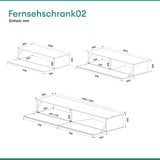 glasvilla Mobile TV per Televisore Armadietto per TV Basso Soft-close per Soggiorno, Sala da Pranzo, Camera da Letto Fernsehschrank02