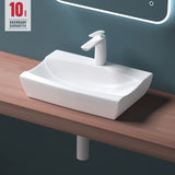 glasvilla Lavabo da Appoggio in Ceramica Lavandino Bagno Bianco con Nano Rivestimenti Brussels152B