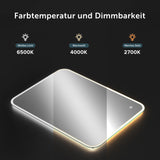 glasvilla Specchio da Bagno Appeso Specchio a LED con Interruttore Touch Specchio da Parete per Il Trucco Anti-Appannamento