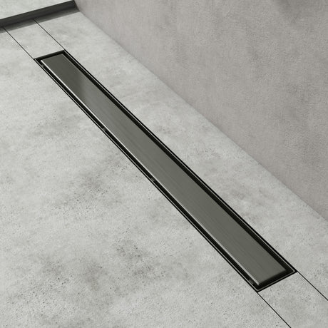 glasvilla Canaletta Scarico in Acciaio Inox per Box Doccia Canalina di Scarico Doccia a Pavimento Piastrellabile con Filtro per Capelli KE110