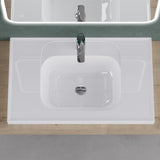 glasvilla Waschbecken Glänzend Weiß Einbauwaschbecken Waschtisch Mineralguss Rechteckig Waschplatz Col3601