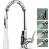 Grifo de Cocina Glasvilla MS-8085 Extraíble 360° con 3 Modos de Chorro y Pantalla LED