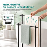 glasvilla Handtuchständer freistehend mit 2 Stangen, Handtuchhalter stehend Handtuchhalter ohne Bohren 55 × 20 × 82,5 , Edelstahl, Mineralstein-Sockel mit Ablage, Tavrin-09