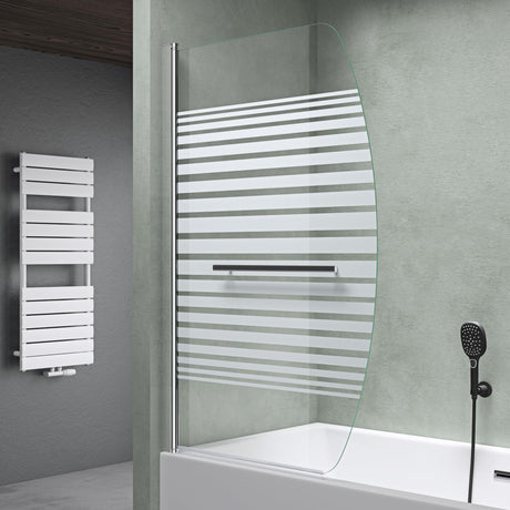 Parete doccia glasvilla per vasca da bagno Parete vasca pieghevole 180° in vetro di sicurezza con divisorio per vasca NANO 90x140cm Supporto per vasca Cortona112