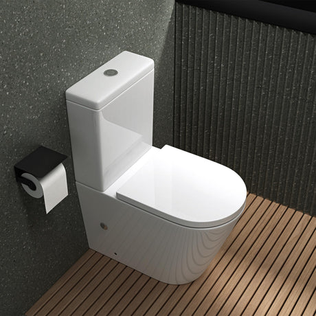 glasvilla Stand-WC aus Keramik spülrandloses-WC 36x63x82cm bodenstehende-Toilette inkl. Spülkasten Stand108T