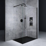 glasvilla Box Doccia Walk-In in Vetro 10mm Parete Doccia in Vetro di Sicurezza ESG con Rivestimento Nano e Braccio di Sostegno BRAM1&BRAM3 Bremen2