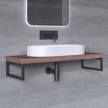 Supporto da parete Glasvilla Design in acciaio inox per lavabo, 3 pezzi, WH01