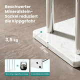 glasvilla Handtuchständer freistehend mit 2 Stangen, Handtuchhalter stehend Handtuchhalter ohne Bohren 55 × 20 × 82,5 , Edelstahl, Mineralstein-Sockel mit Ablage, Tavrin-09