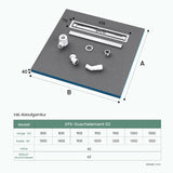 glasvilla  Duschwanne inkl. Duschrinne und Ablaufgarnitur Duschtasse bodeneben Gefälleplatte, Duschboard befliesbar Duschelemente, XPS-Duschboard02