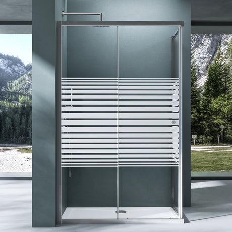 glasvilla Box doccia Angolare in Vetro, Cabina Bagno con Doppia Porta Scorrevole, Box Cabina Doccia in Vetro di Sicurezza ESG da 6 mm, Ravenna16MS