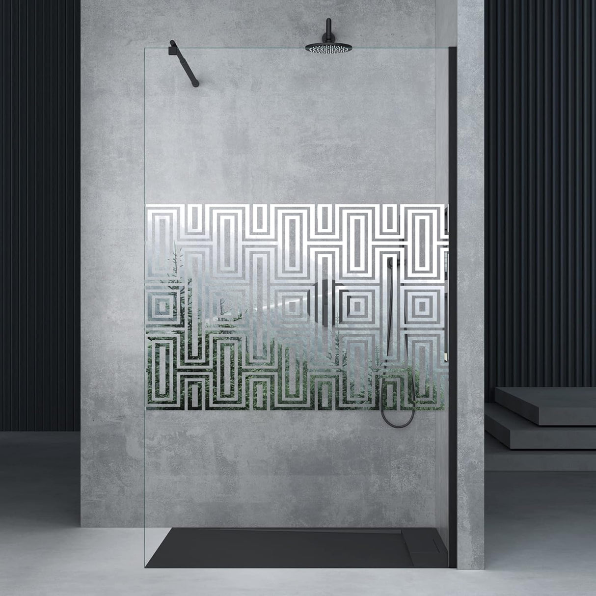 glasvilla Box Doccia Walk-In in Vetro 10mm Parete Doccia in Vetro di Sicurezza ESG con Rivestimento Nano e Braccio di Sostegno BRAM1&BRAM3 Bremen2