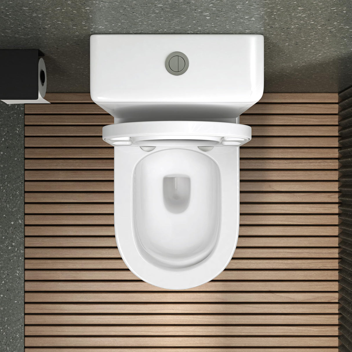glasvilla Sanitari Bagno a Terra 36x63x82cm in Ceramica Sanitari Bagno con Soft Close Vaso Montaggio a Terra, Stand108T