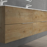 glasvilla  Waschbeckenunterschrank 4 Schubladen Kerneiche mit Doppelwaschbecken BTH: 144x48x52cm Vanessa