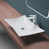 Lavabo Glasvilla bianco Lavabo da appoggio in ceramica con rivestimento nano Brüssel891