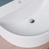 Lavabo Glasvilla da appoggio, lavabo sospeso, LTH: 61x44,5x14,5cm, bianco, in ceramica, con nanorivestimento incluso Brüssel896
