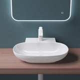 Lavabo Glasvilla da appoggio, lavabo sospeso, LTH: 56x39,5x12,5cm, bianco, in ceramica, con nanorivestimento incluso Brüssel899