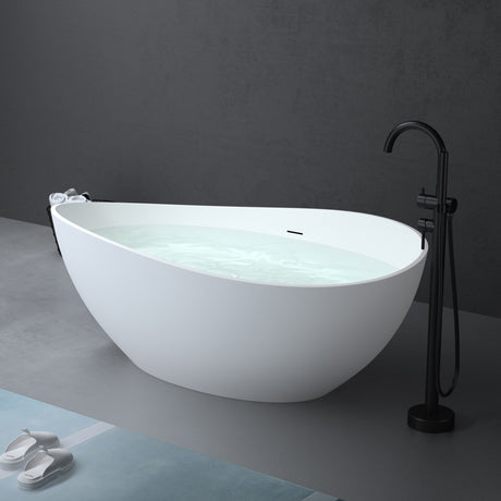 Vasca da bagno indipendente Glasvilla, vasca da bagno in ghisa minerale bianca opaca, inclusa nano-sigillatura