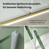 glasvilla Schiebetür für dusche, Nischentür 3-teilig Duschtür Duschakbine Duschabtrennung, 8mm Sicherheitsglas mit Nanobeschichtung, Soft-Close-System Teramo70K