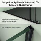 glasvilla Duschtür Nischentür dusche mit Doppelschiebetür Duschakbine Duschabtrennung, 8mm Sicherheitsglas mit Nanobeschichtung, Soft-Close-System Teramo67K
