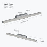 lampada da specchio a LED per bagno Glasvilla | Lampada da specchio, lampada da bagno 6000K | Applique a LED 9W con fascio di specchio 