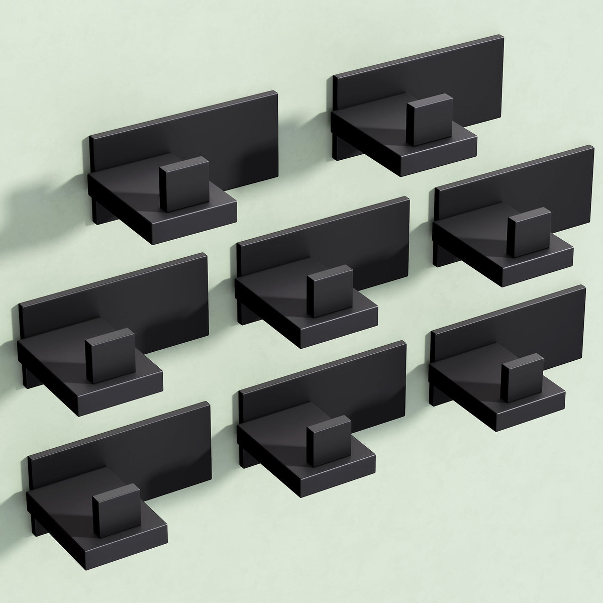 Glasvilla Design – Ganchos de pared de acero inoxidable Stalo-06 / Stalo-07 con montaje adhesivo o atornillado