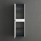 glasvilla Mobile Bagno Colonna con 2 Ante e 4 Vani Mobiletto Alto da Bagno Multiuso 35x20 cm, Armadietto Colonna per Bagno Lucca