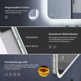 glasvilla Specchio da Bagno Appeso Specchio a LED con Interruttore Touch Specchio da Parete per Il Trucco Anti-Appannamento